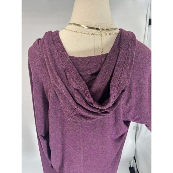 Athleta Womens Inner Twist Hooded Sweatshirt Long Sleeve Size Large Red Purple - Picture 7 of 13